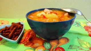 Гороховый суп с копченой курицей