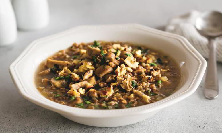Рецепт гречневого супа с грибами и орехами