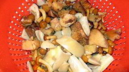 грибной суп со сливками и сыром в хлебных горшочках-мешочках