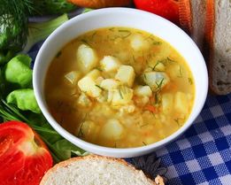 Куриный суп с рисом и картошкой