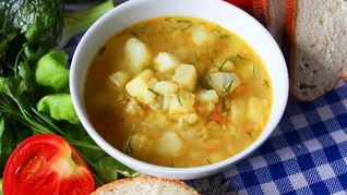 Куриный суп с рисом и картошкой