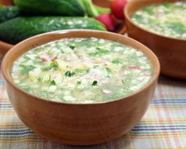 Окрошка с колбасой