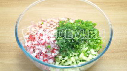 окрошка с колбасой