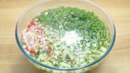 окрошка с колбасой