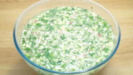 окрошка с колбасой