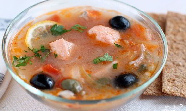 Рецепт рыбной солянки из форели