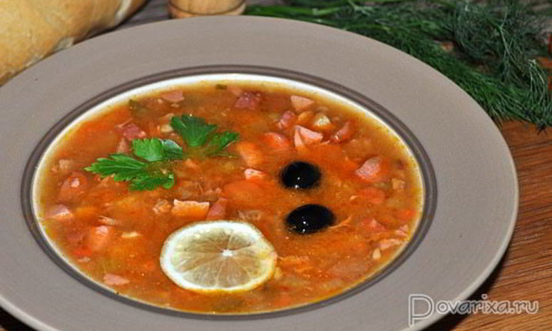 Рецепт сборной мясной солянки