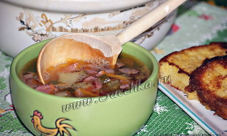 Рецепт солянки охотничьи колбаски