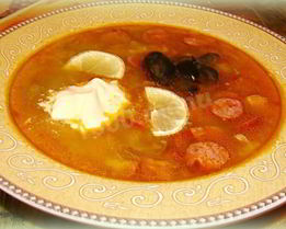 Суп классическая сборная мясная солянка