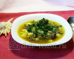 Суп из куриных сердечек