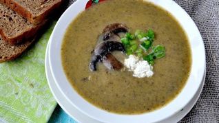 Суп-крем из шампиньонов и тыквы