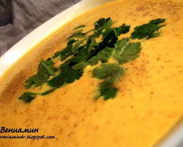 Чечевично-морковный суп-пюре с карри