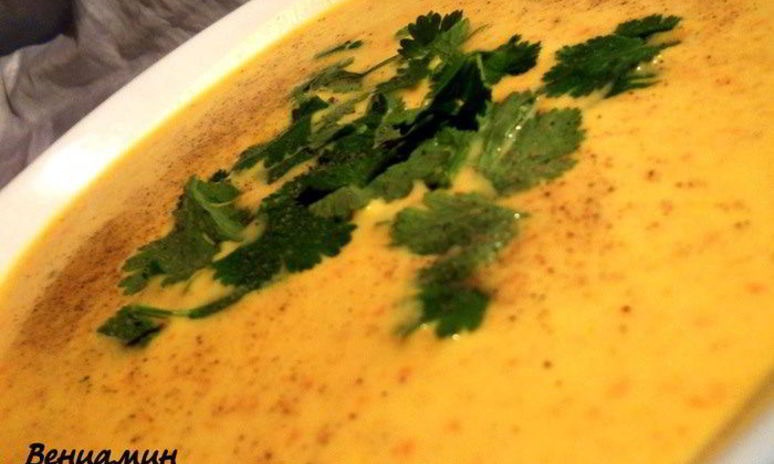 Рецепт чечевично-морковного суп-пюре с карри