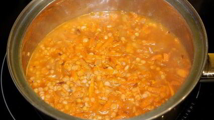 чечевичный суп-пюре с тофу