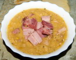 Гороховый суп-пюре с ветчиной