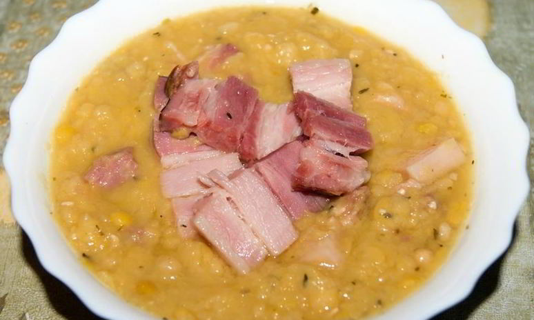 Рецепт горохового супа-пюре с ветчиной