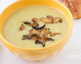 Грибной суп-пюре с плавленым сыром