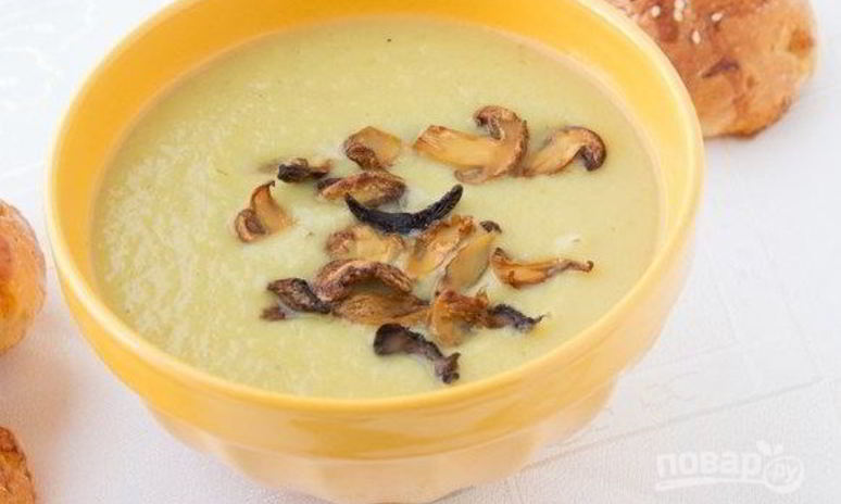Рецепт грибного супа-пюре с плавленым сыром