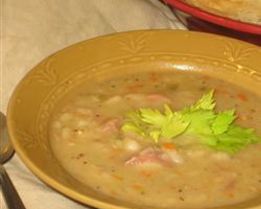 Картофельный суп-пюре с грибами и ветчиной