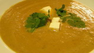 Нежный суп-пюре биск из овощей и каштанов