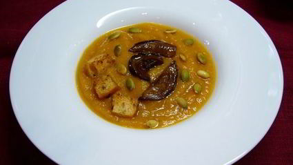 постный суп-пюре из тыквы с белыми грибами