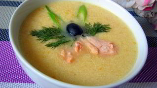 Сливочный суп-пюре с семгой