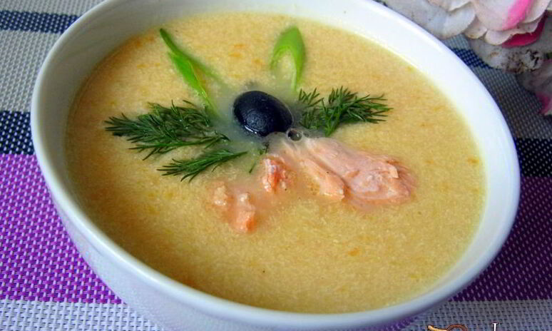 Рецепт сливочного супа-пюре с семгой