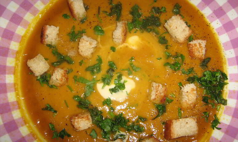 Рецепт супа-пюре из баклажанов и тыквы