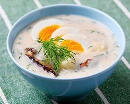 Суп-пюре из курицы и грибов по-французски