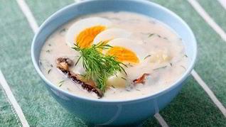 Суп-пюре из курицы и грибов по-французски