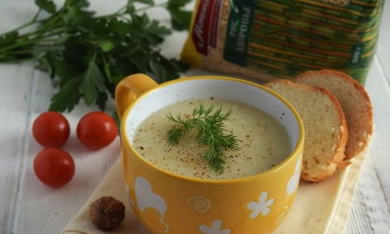 Рецепт супа-пюре из цветной капусты с рисом