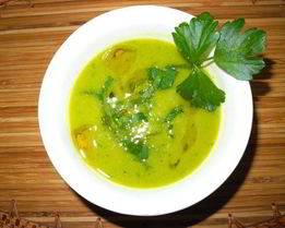 Суп-пюре из тыквы и горошка