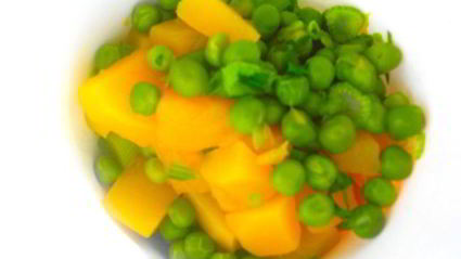 суп-пюре из тыквы и горошка