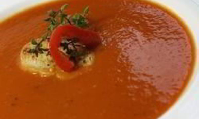 Рецепт супа-пюре из запеченного сладкого перца и помидоров