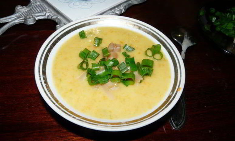 Рецепт супа-пюре картофельного с копченным кальмаром