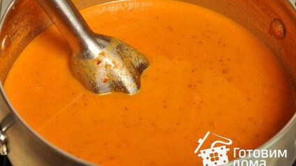 суп-пюре с консервированной фасолью и томатами