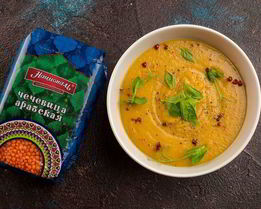 Суп-пюре с красной чечевицей