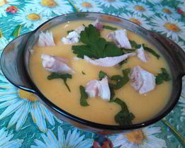 Суп-пюре с тыквой и курицей