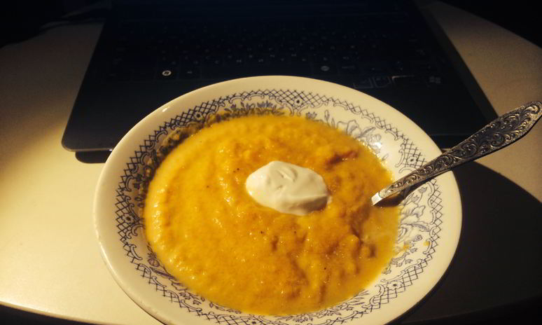 Рецепт тыквенного супа-пюре с имбирем и морковью