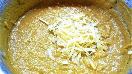 тыквенный суп-пюре с нутом и креветками