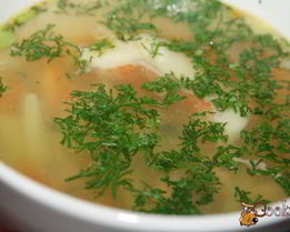 Суп с форелью и морским окунем