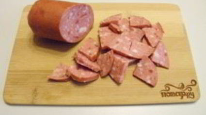 суп с копченой колбасой