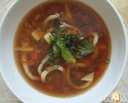 Суп с креветками и кальмаром