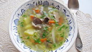 Суп с куриной печенью