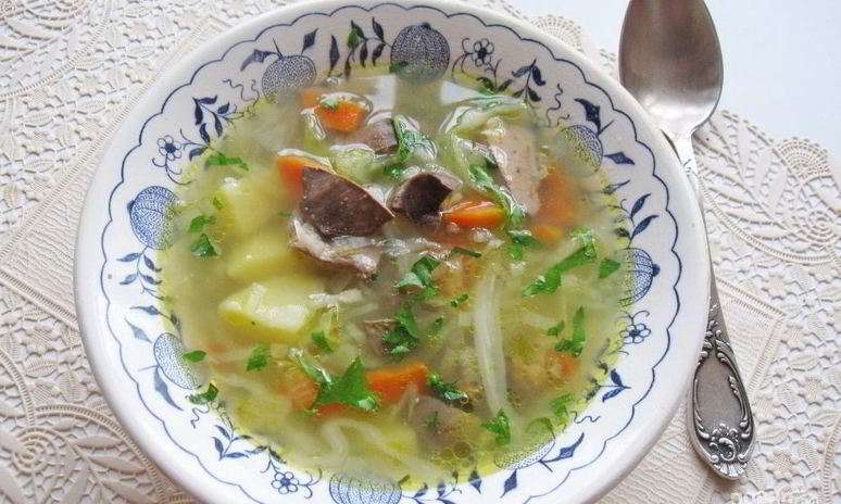 Рецепт супа с куриной печенью