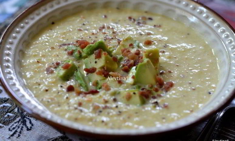 Рецепт супа с луком-пореем и авокадо