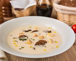 Сырный суп с грибами