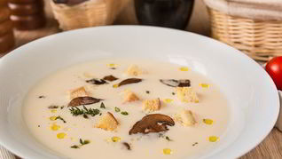 Сырный суп с грибами