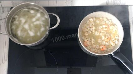 сырный суп с креветками