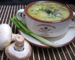 Сырный суп с шампиньонами